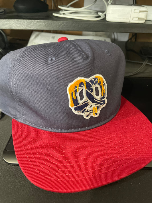 PHILLY SOFT PRETZEL PATCH - 5 PANEL RED AND BLUE
