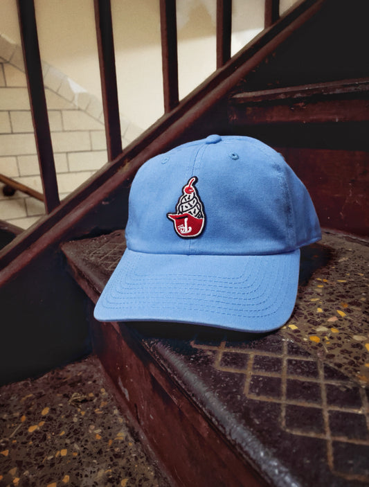 PHILLIES EMBROIDERED ICE CREAM HELMET DAD HAT - POWDER BLUE