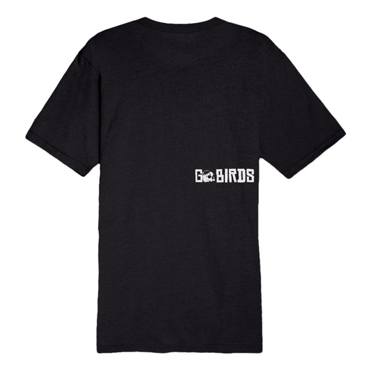 Philadelphia Eagles Goonies inspired tee with Go Birds and Birds NEver say die on the front. Goonies never say die! Goonies sequel