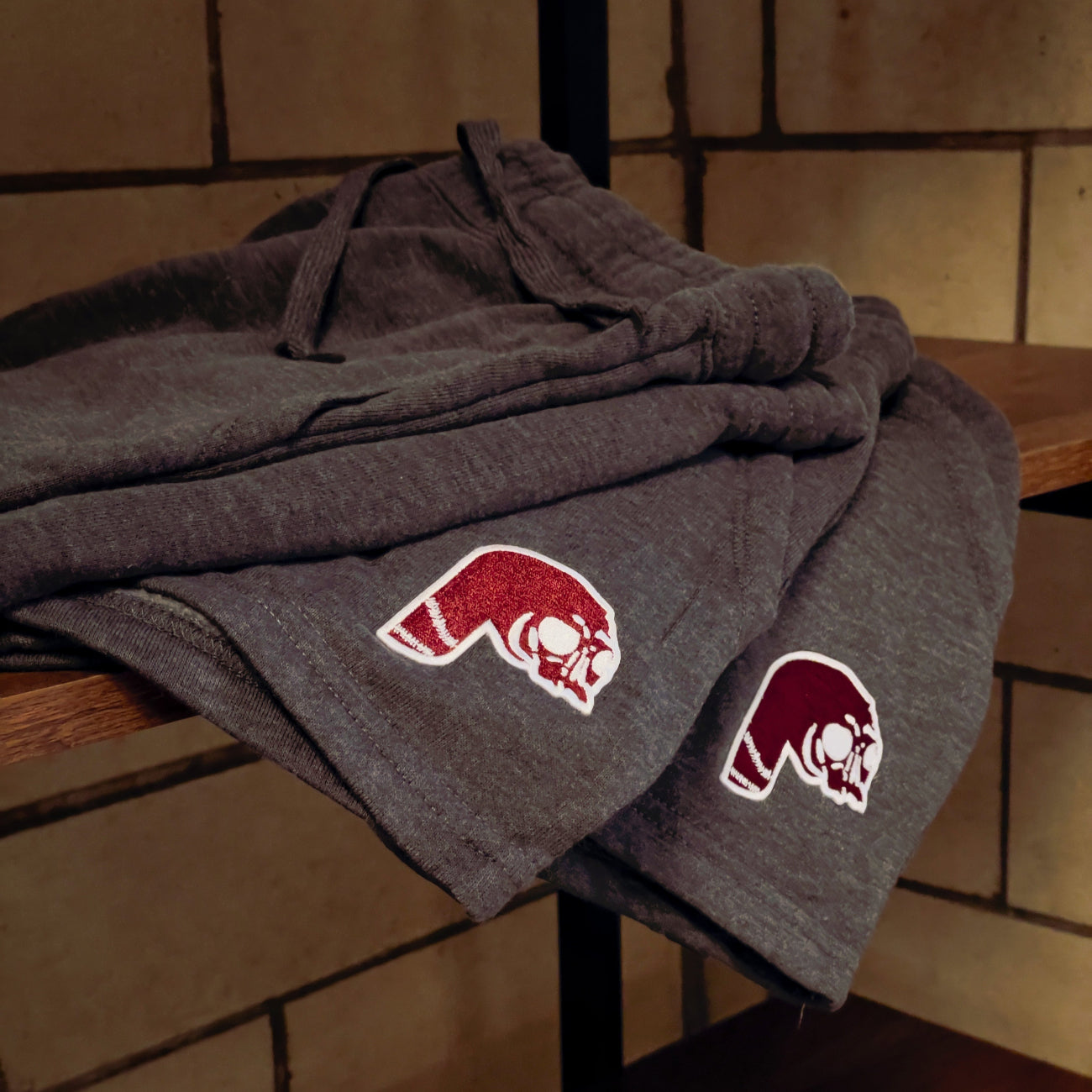 Philadelphia Phillies Womens Shorts Maroon Logo Design with old school maroon Phillies P Logo, skully logo