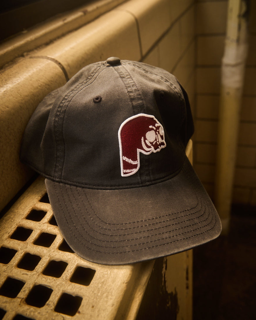 Maroon Philadelphia adjustable dad hat with old school Phillies maroon P Logo in maroon light blue, black or vintage black