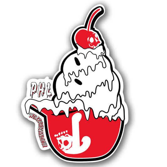 Phillies Ice Cream Helmet Bones Sticker