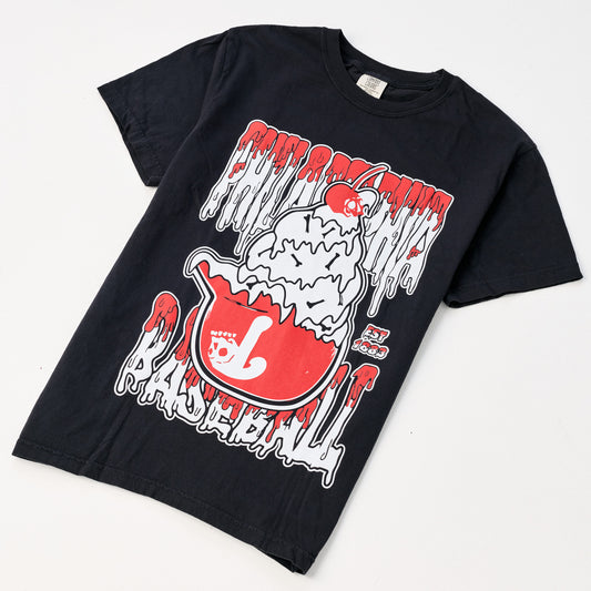 PHILADELPHIA PHILLIES ICE CREAM HELMET SKULL TEE - BLACK