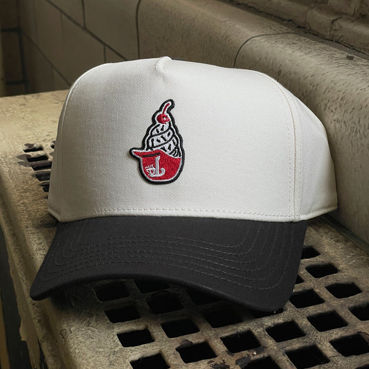 PHILLIES EMBROIDERED ICE CREAM HELMET TRUCKER HAT - Charcoal and Natural